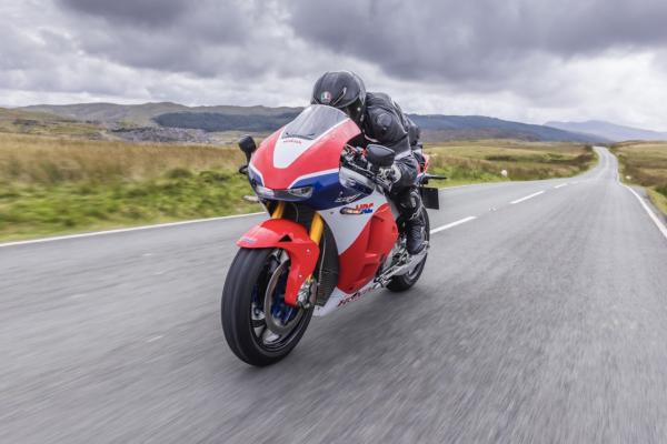 The RC213V-S ridden on a mountain road